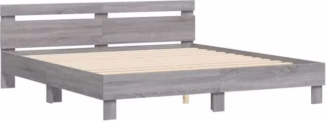 Berkfield Home Durable Super King Bed Frame in Grey Sonoma, W/D/H: 180 x 200 x 70 cm
