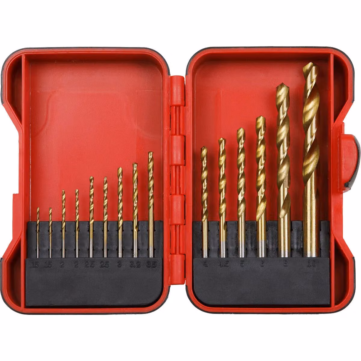 Loops 15 Piece Gold Titanium Coated HSS Twist Drill Bit Set with Stainless Steel Storage Box – 4