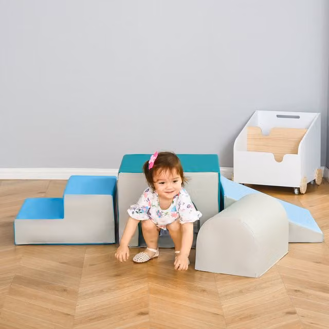HOMCOM 4-Piece Multicoloured Foam Soft Play Stacking Set for Toddlers