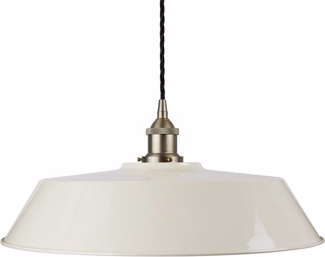 SE Home Chancery Large White Clay Pendant Light with Brushed Chrome Finish