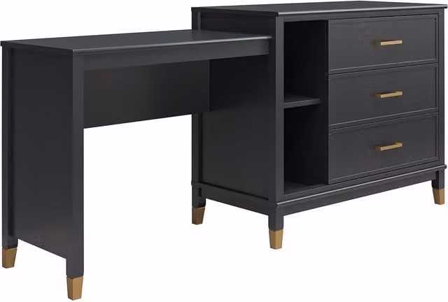 Westerleigh 3-in-1 Media Dresser in Black and Gold