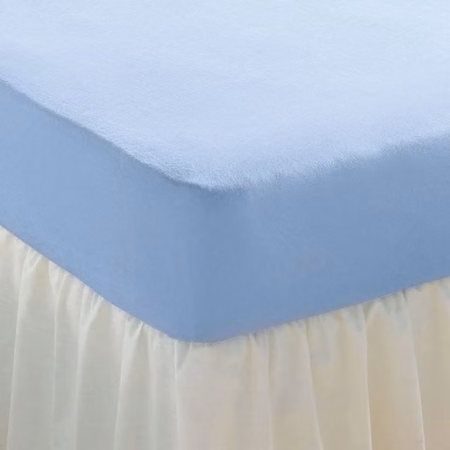 Chums Blue Stretch Terry Fitted Sheet, W/D/H: 90 x 190 cm