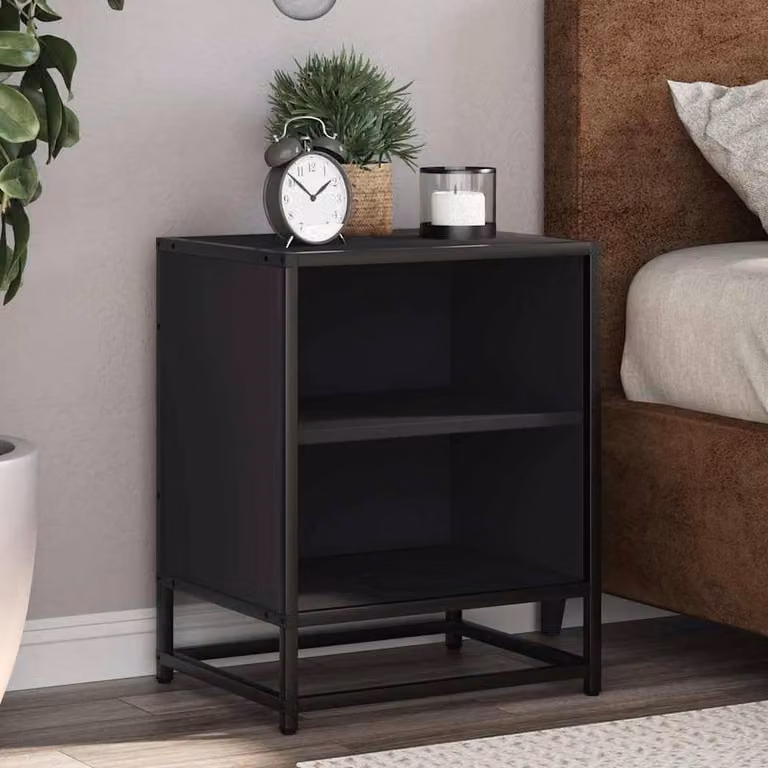 Berkfield Home Elegant Bedside Cabinets, 2 Piece Set in Black, W/D/H: 40 x 31 x 50 cm