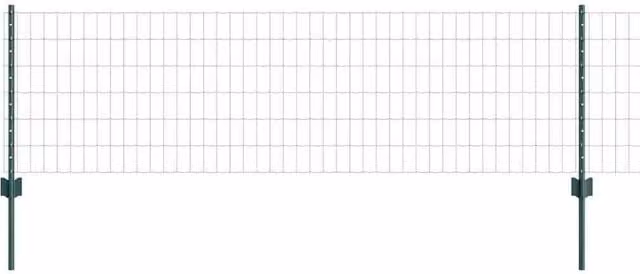 Berkfield Home Euro Fence Green Steel with 11 U-Profile Posts, W/L: 25 x 0.6 m