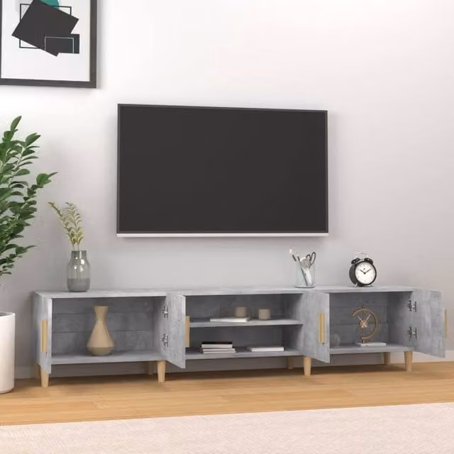 Berkfield Home TV Cabinet in Concrete Grey, W/D/H: 180 x 31.5 x 40 cm – 1