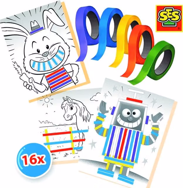 SES I Learn to Stick Creative Activity Set in Yellow, Green and Multicolour