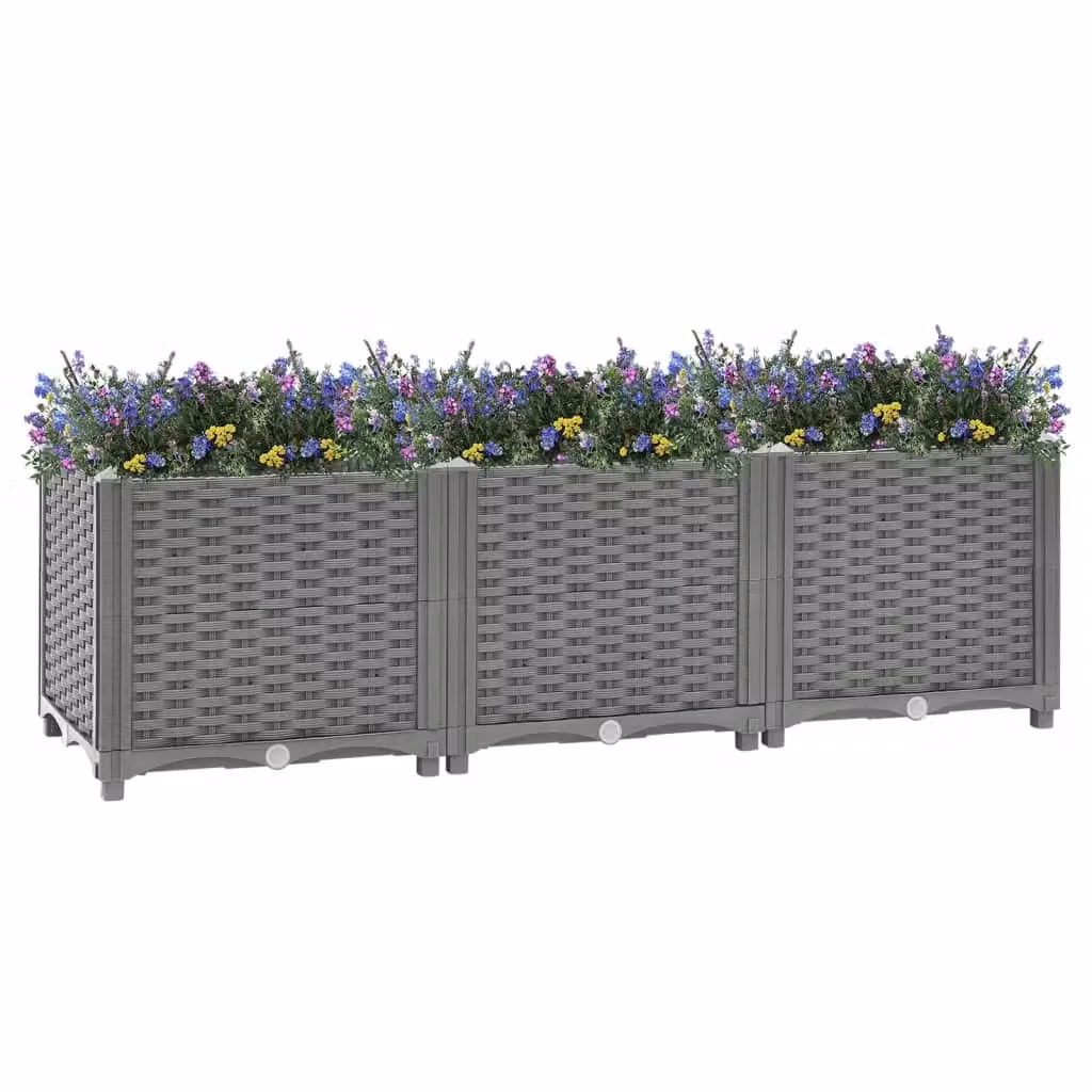 Berkfield Home Grey Polypropylene Raised Bed W/D/H: 120 x 40 x 38 cm – 2