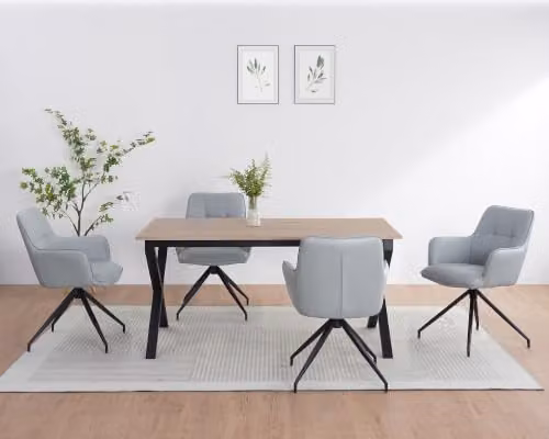 Dorel Home Ipswich Rectangular Dining Table in Black and Oak – 3