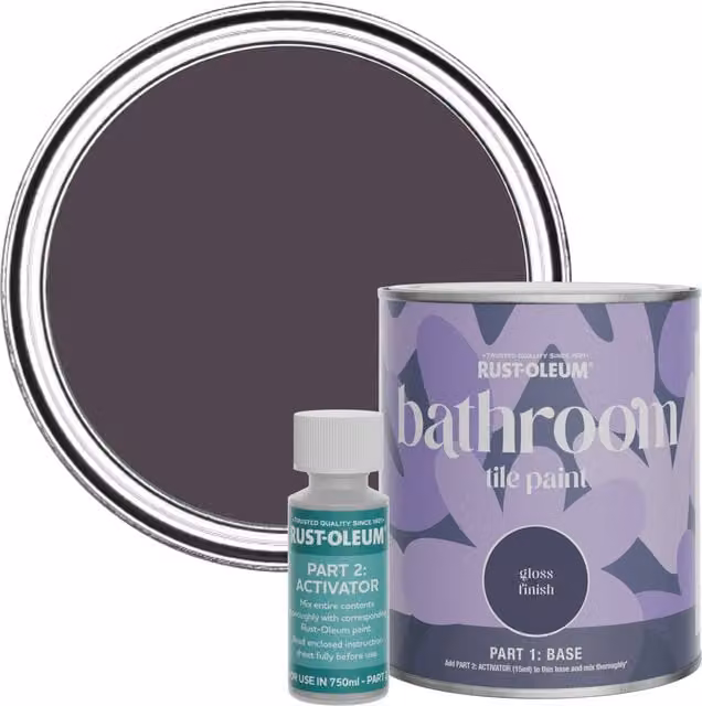 Rust-Oleum Bathroom Tile Paint in Gloss Finish, Grape Soda Purple, 750ml