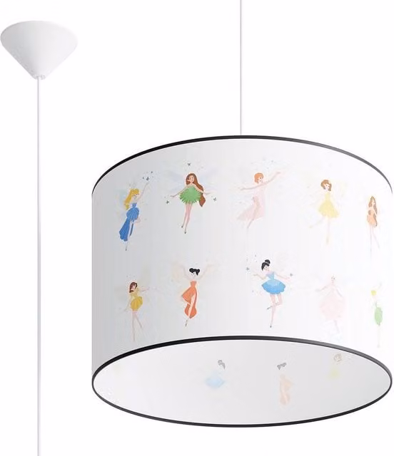 Sollux Lighting Modern Multicolour Fabric Round Pendant Lamp W/D/H: 95 x 40 x 40 cm