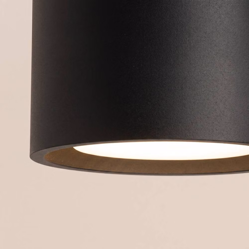 Sollux Lighting minimalist round ceiling lamp in black, W/D/H: 21 x 21 x 10 cm – 3