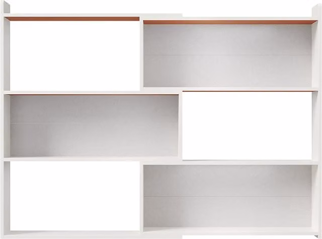 Livingandhome 3-Tier Modular Adjustable Corner Bookshelf Storage Organiser in White Wood and MDF