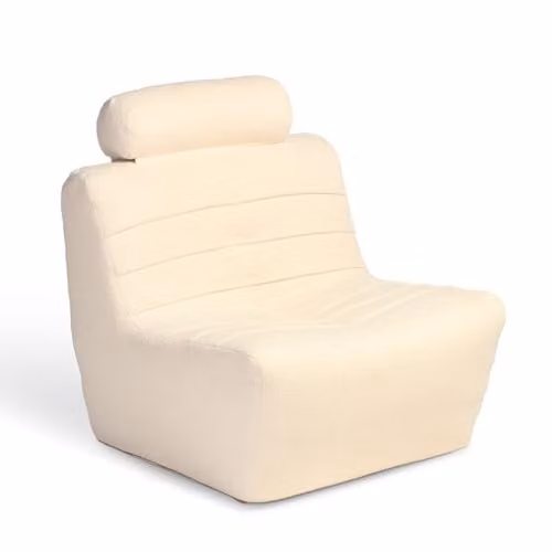 Desser Cozy Boucle Lounge Chair with Headrest in Vanilla – 1