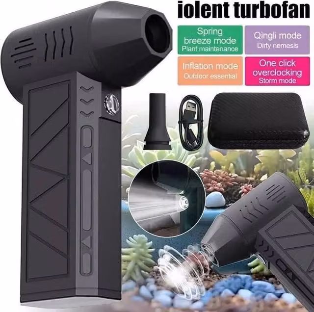 FLAVORA Portable Turbo Jet Mini Blower, 130000RPM, Black