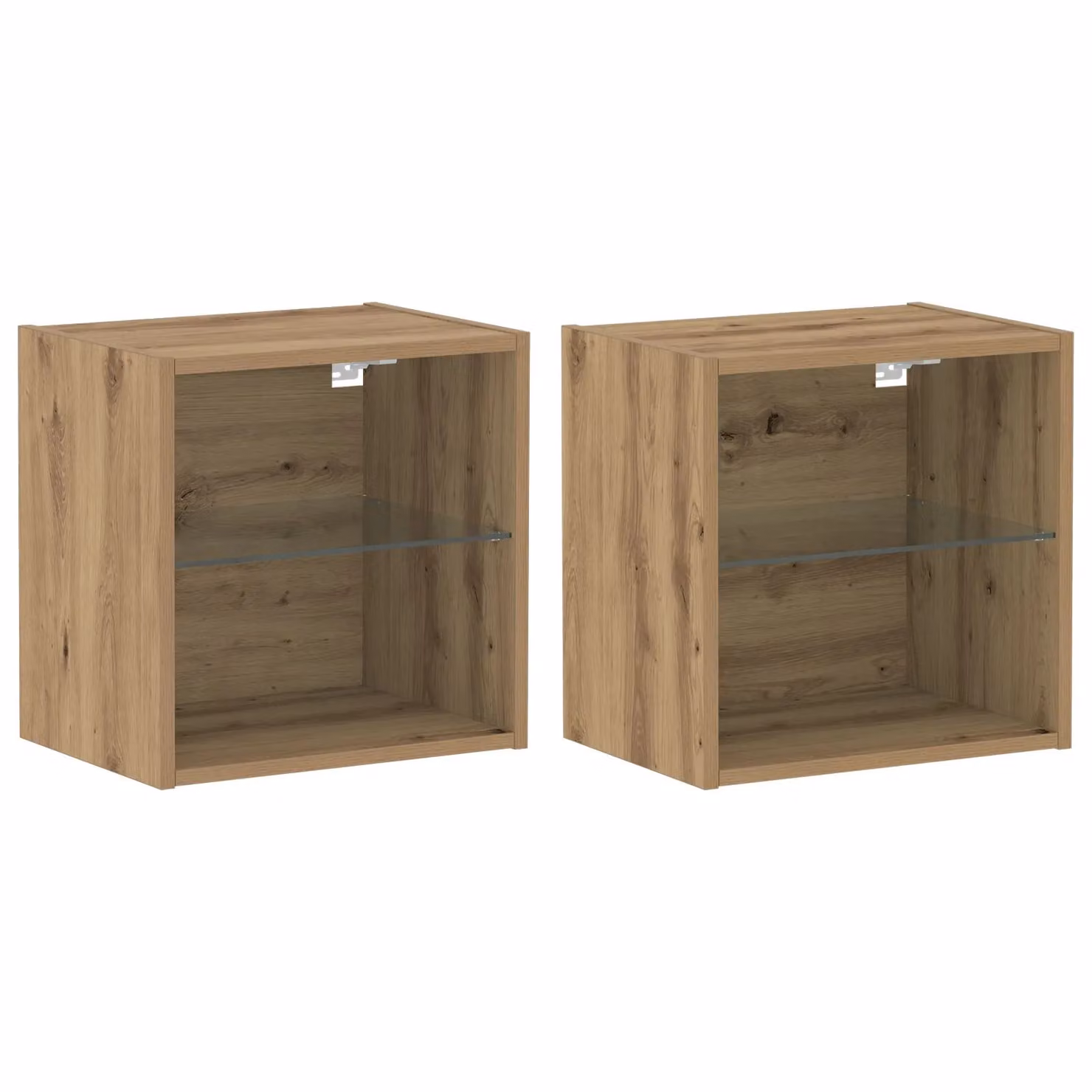 Berkfield Home Artisan Oak Floating Shelves, 2 Pack, Brown, W/D/H: 40 x 28.5 x 40 cm – 2