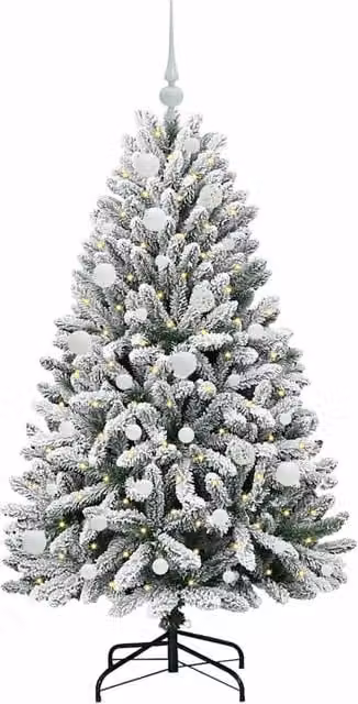 Berkfield Home Elegant Artificial Christmas Tree in Green and White, Height: 150 cm – 1
