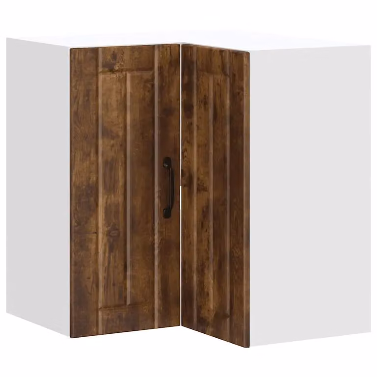 Berkfield Home Lucca Wall Mounted Kitchen Corner Cabinet in Smoked Oak Brown