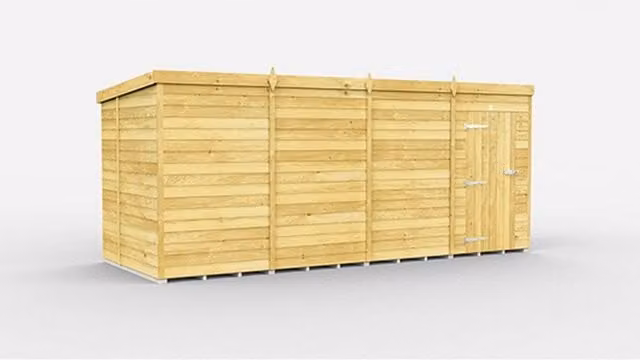 Buttercup Farm Brown Pent Shed with Single Door and No Window, L214 x W454 x H201 cm