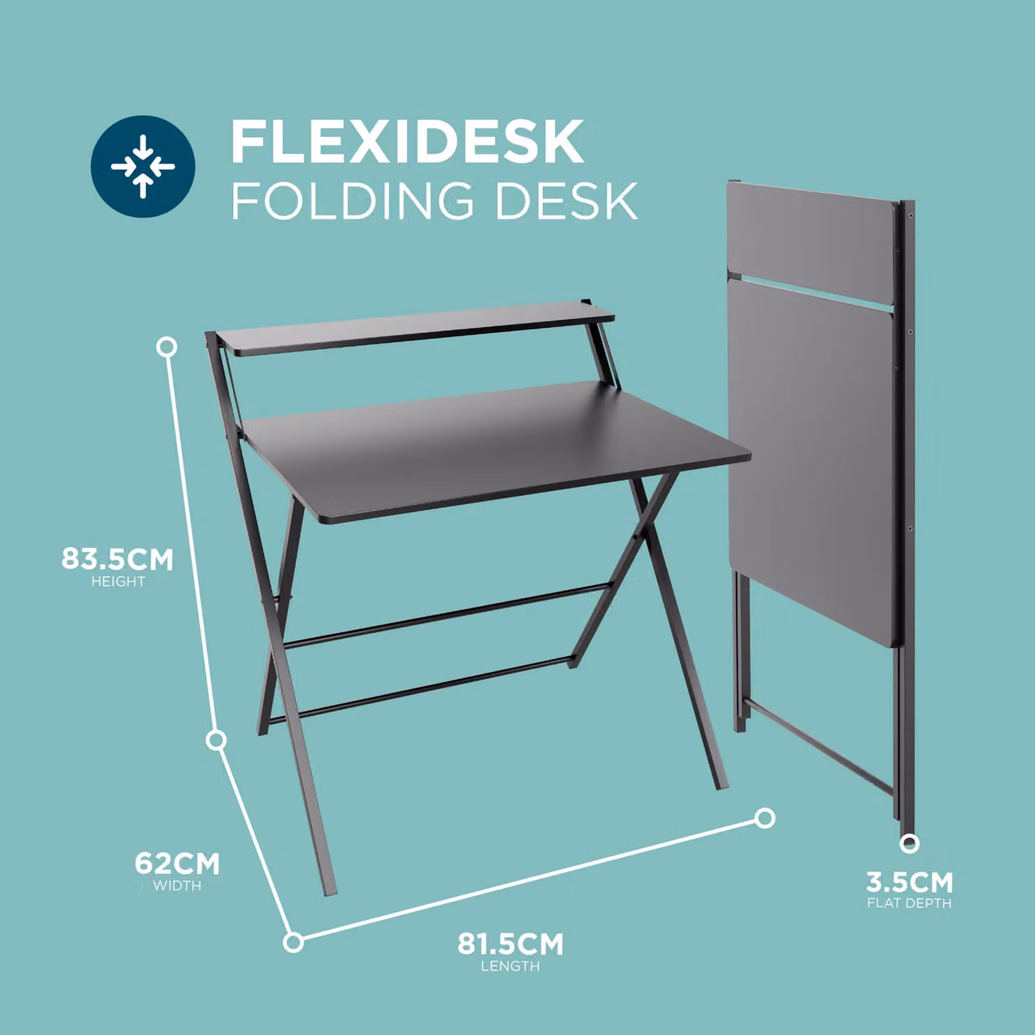 DMD Collective FlexiDesk 2-Tier Folding Gaming and Home Office Desk in Black – 2