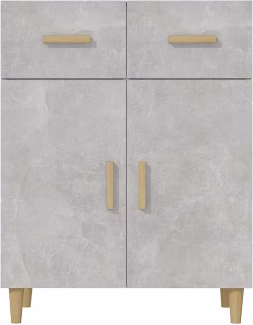 Berkfield Home Sideboard in Concrete Grey, W/D/H: 69.5 x 34 x 90 cm