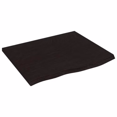 vidaXL Wall Shelf in Dark Brown Oak Treated Solid Wood W: 60 cm, D: 50 cm, H: 2 cm – 1