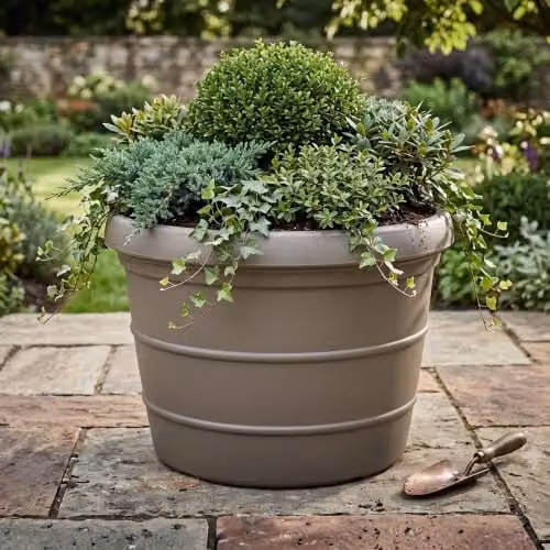 Trifibre Classic Roto Moulded Planter in Clay Brown, W: 86 cm, D: 63 cm