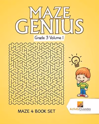 Maze Genius Grade 3 Volume 1: 4 Book Set of Yellow Paper Maze Activity Books