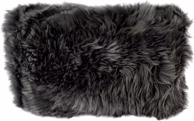 Native Natural Grey Long Hair Lambskin Sheepskin Cushion