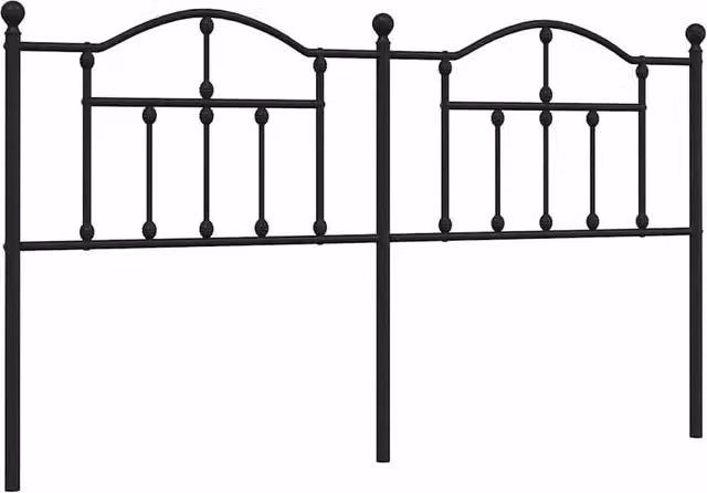 Berkfield Home Classic Metal Headboard in Black, 160 cm – 1