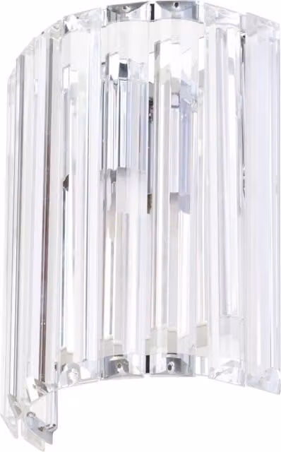 Litecraft Skydda Curved Bathroom Wall Light in Chrome and Glass