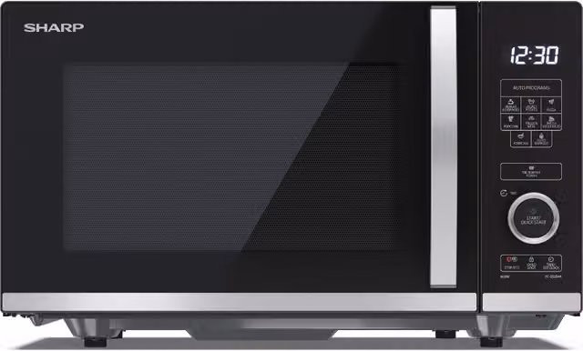 Sharp 20L Solo Flatbed Countertop Microwave Oven, Black