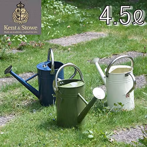 Kent & Stowe Metal Watering Can in Green with Rose, 4.5 Litre – 2