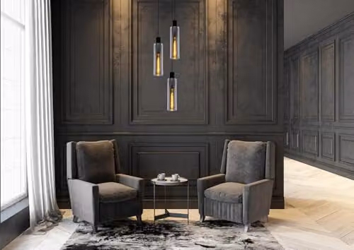 Lucide Orlando Pendant Light in Smoke Grey with Glass Shade, Diameter: 32 cm – 3