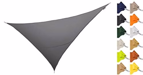 Primrose Grey Triangle Water Resistant Sun Shade Sail with UPF 34+ Protection