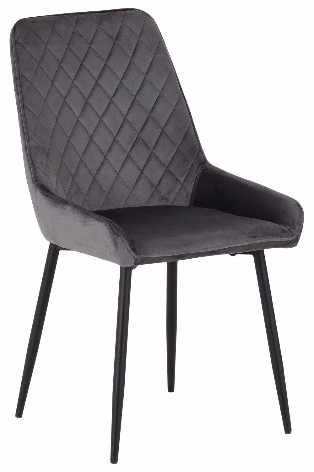 Seconique Avery Set of 2 Grey Velvet Dining Chairs with Armrests – 3