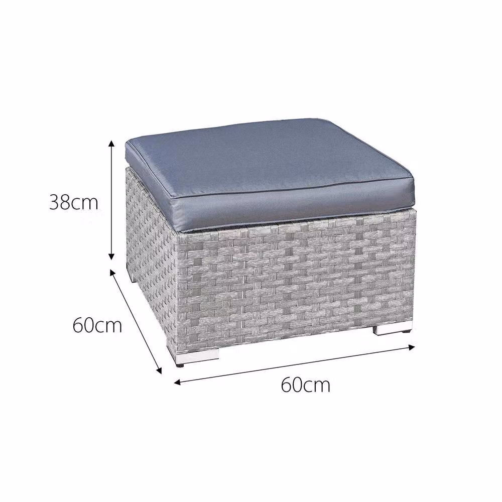 Oseasons Malta Rattan Footstool in Light Grey – 2