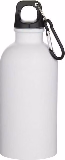 Floso Oregon Matte Stainless Steel Carabiner Water Bottle, 400ml, White