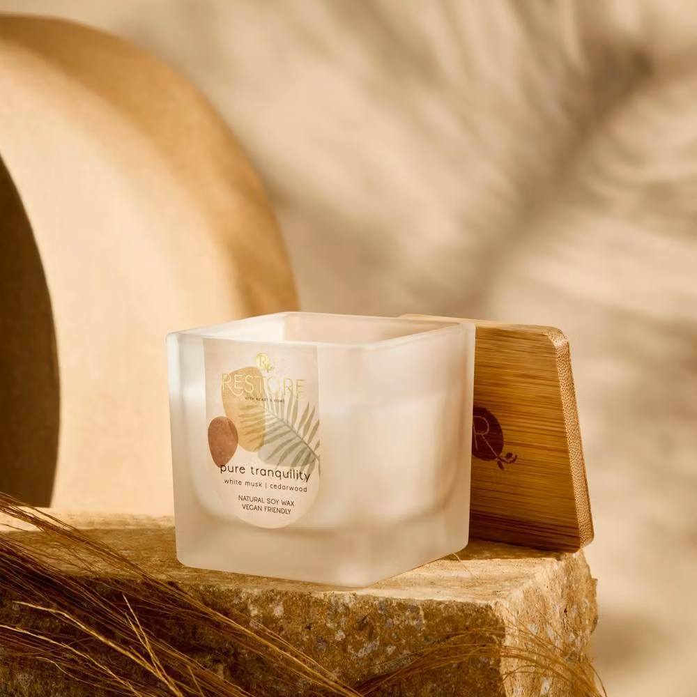 Heart & Home Restore Small Soy Blend Candle in Pure Tranquility, White – 2
