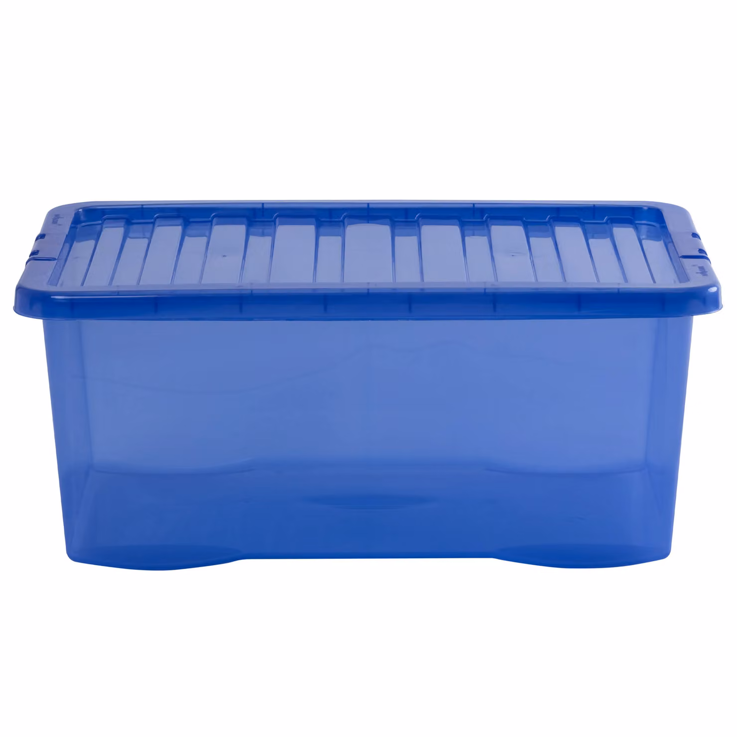 Wham Crystal Stackable Plastic Storage Boxes with Lids, Blue, Set of 5, 45L each – 2