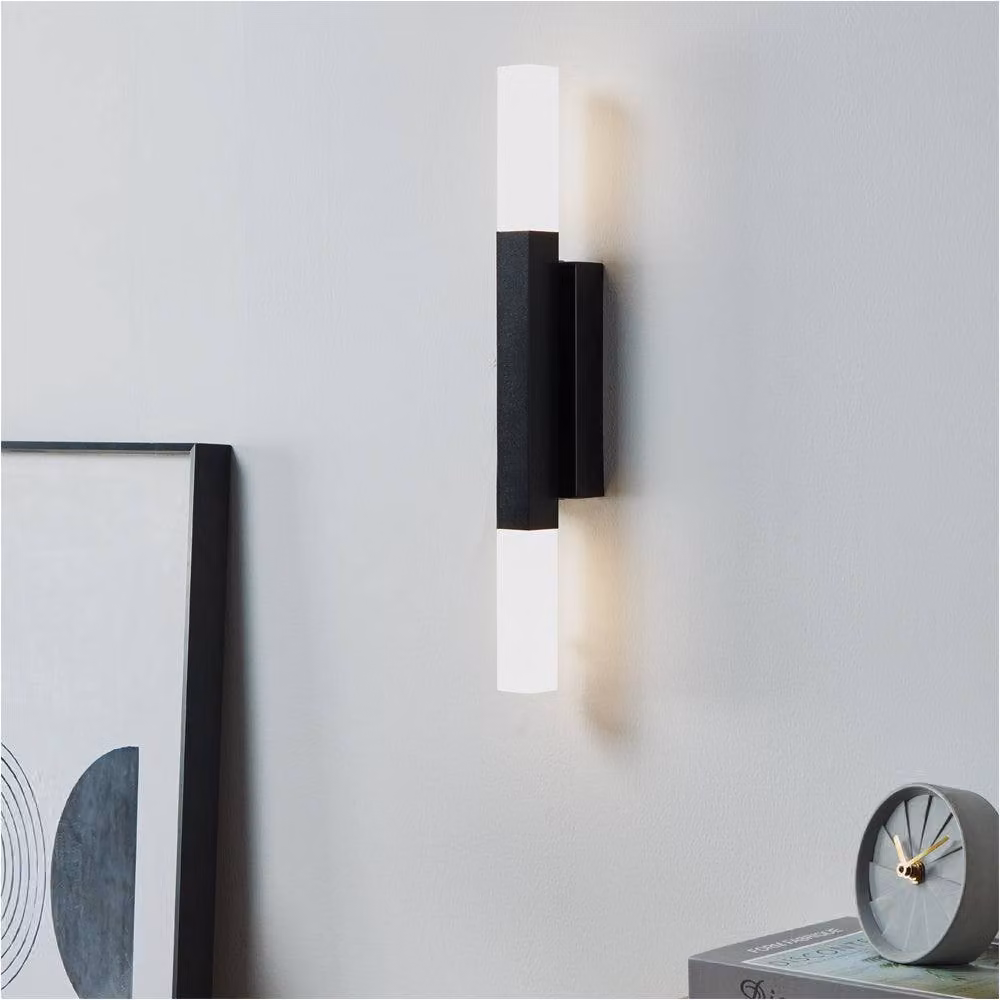 Loops Modern Black LED Mirror Wall Light with Bulb Included – 3
