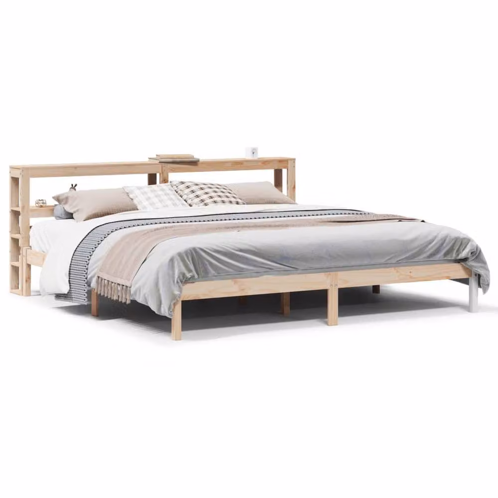 Berkfield Home Rustic Solid Wood Pine Bed Frame in Brown, W: 180 cm, D: 200 cm – 2
