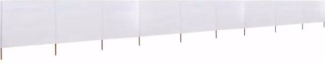 Berkfield Home 9-Panel Fabric Wind Screen Paravent in Sand White, W: 1200 cm, H: 160 cm