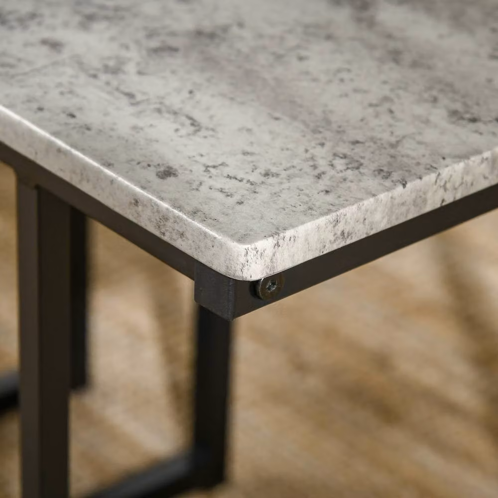 Wyld Haus Suroso Grey Concrete Effect Rectangular Dining Table and Bench Set for 4 – 7