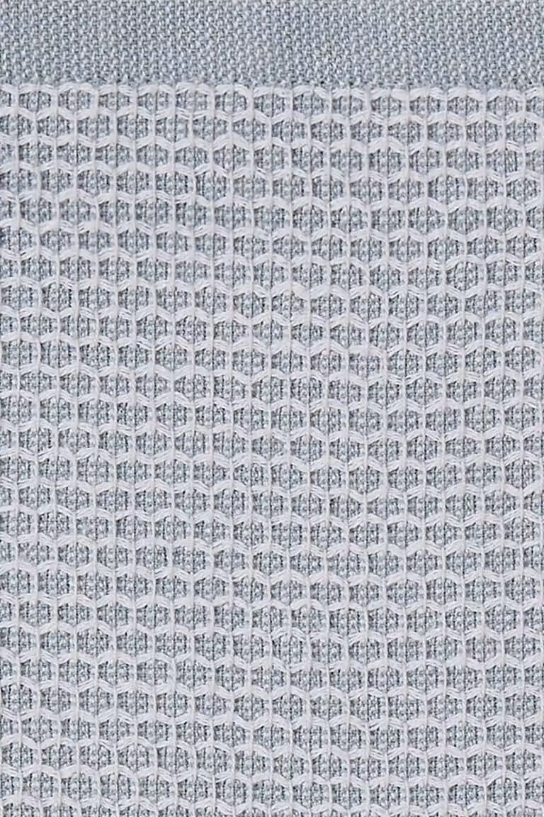 Murmur Ottie Cotton Waffle Pique Towel with Border in Green and Grey
