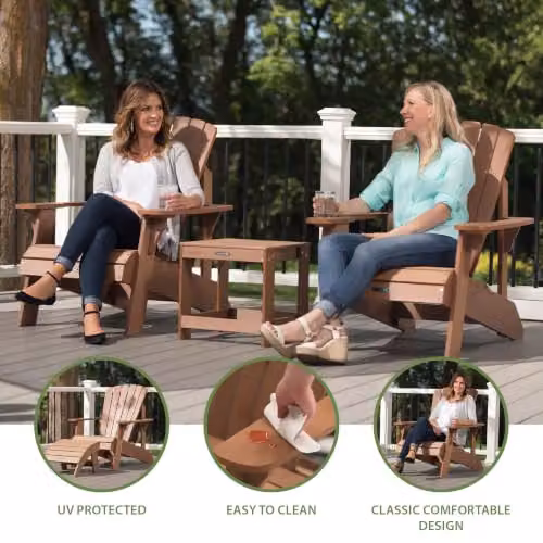 LIFETIME Brown UV-Resistant Weatherproof Adirondack Garden Chair – 3