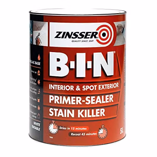 Zinsser B.I.N. Primer and Sealer Stain Killer Paint, White, 500 ml