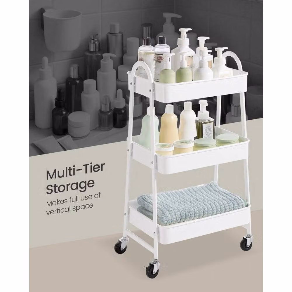 Kelvenix White Metal Kitchen Storage Trolley – 2