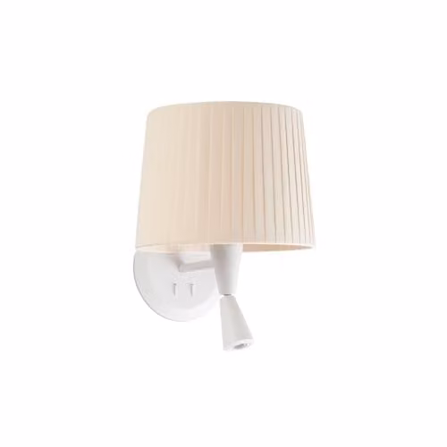 Netlighting Samba White Fabric Wall Reading Light with E27 Socket