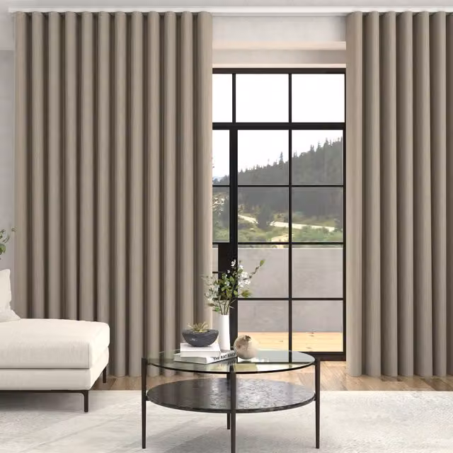 Terrys Manco Textured Stripe Made To Measure Blackout Curtains in Beige