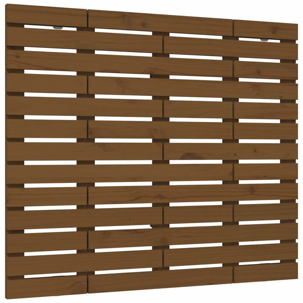 Berkfield Home Solid Wood Pine Wall Headboard in Honey Brown, W: 126 cm, D: 3 cm, H: 91.5 cm – 2